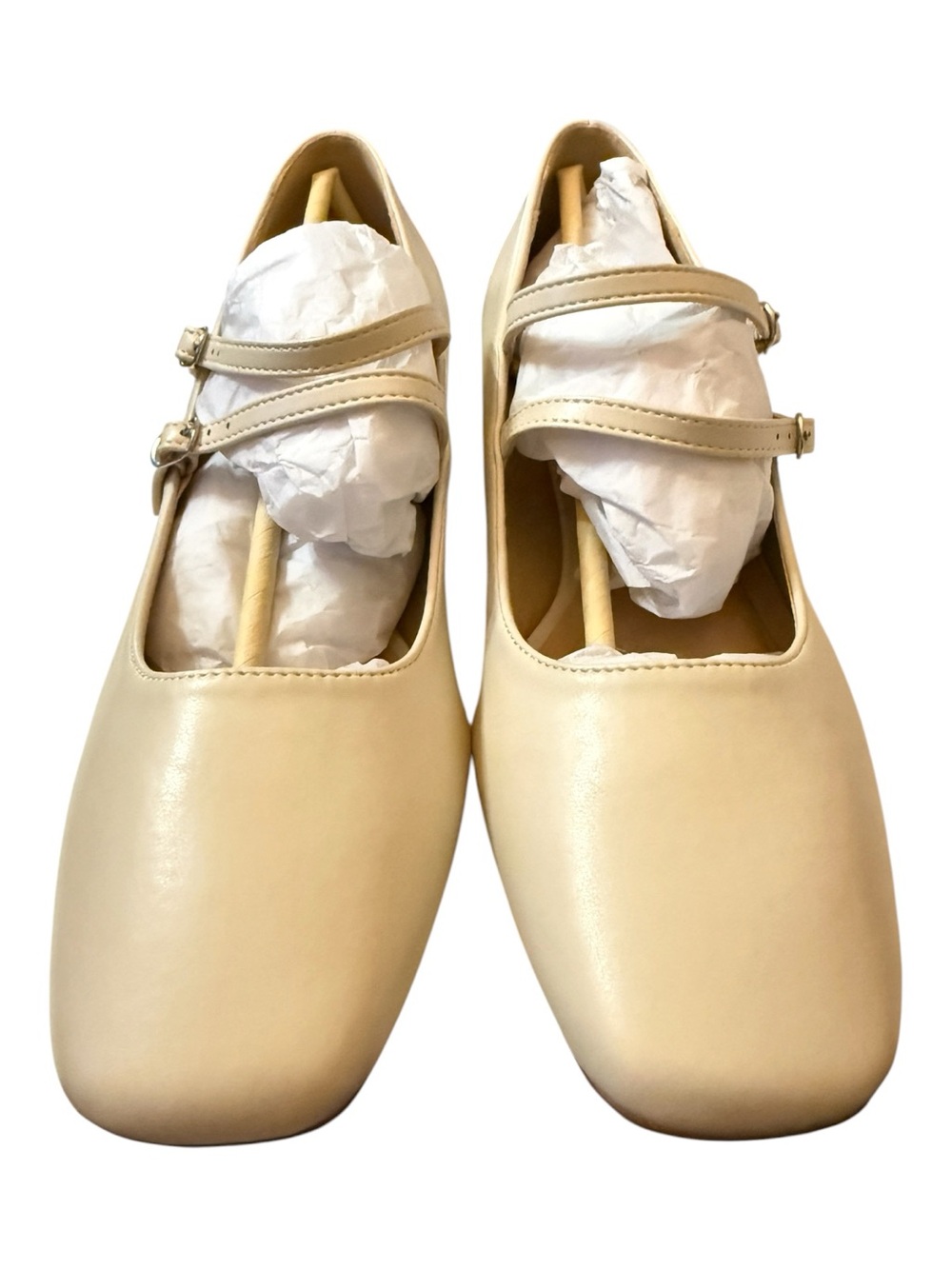 Journee Nally Off White Double Strap Mary Jane Heels Size 9.5 NIB